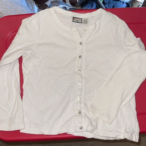 Caribbean Joe white button up cardigan like top - Picture 8 of 8